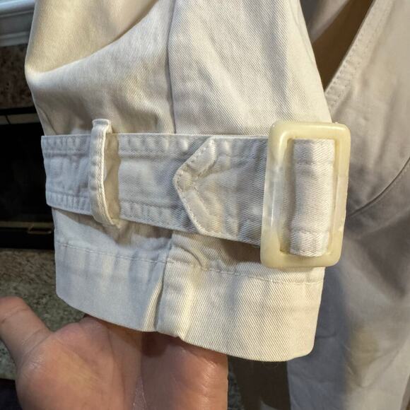 NOUR HAMMOUR Harriet Canvas Organic COTTON TRENCH COAT Cream Size 34 Classic - Picture 10 of 14